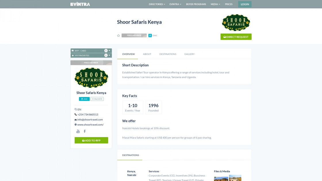 Shoor Safaris Kenya DMC EVINTRA