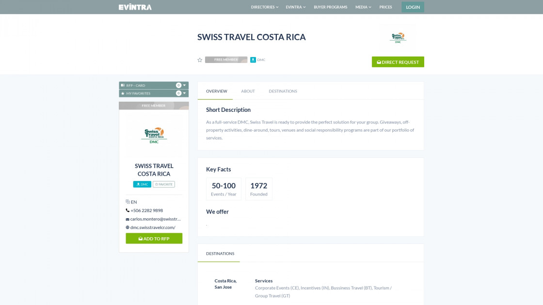 SWISS TRAVEL COSTA RICA DMC EVINTRA