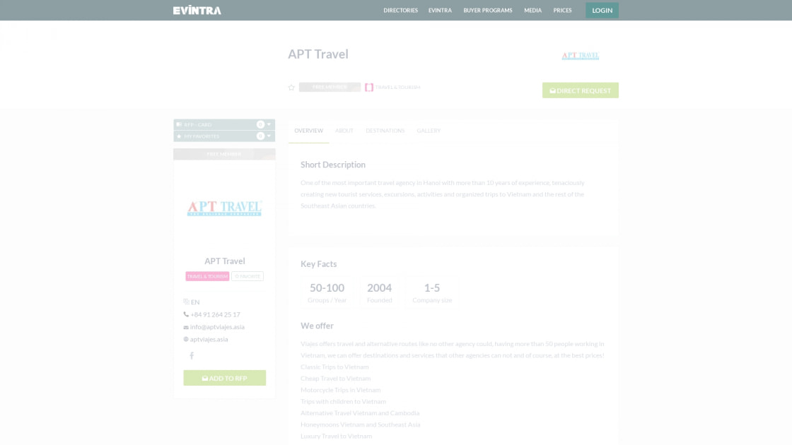 APT Travel Travel & Tourism EVINTRA